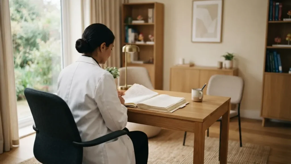 Médecin en consultation dans un cabinet